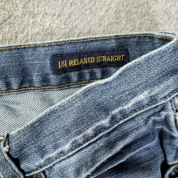 Lucky Brand Jeans Mens 32x32 181 Relaxed Straight Denim Blue American Solid Work - Picture 5 of 11